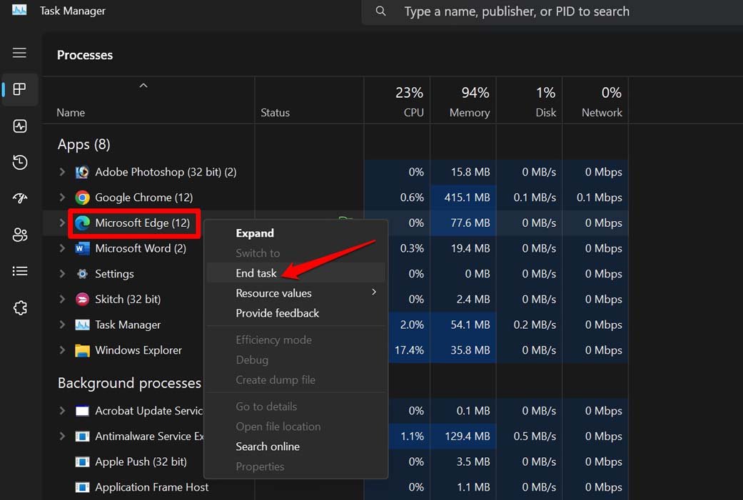 close microsoft edge browser