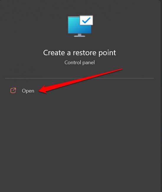 create a restore point