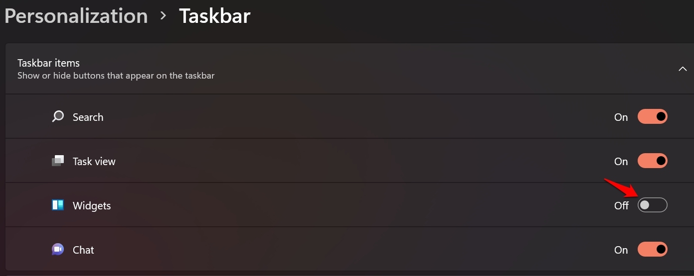 disable widgets