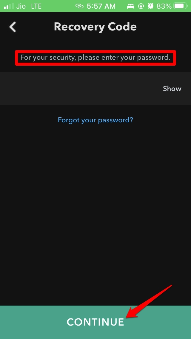 enter password
