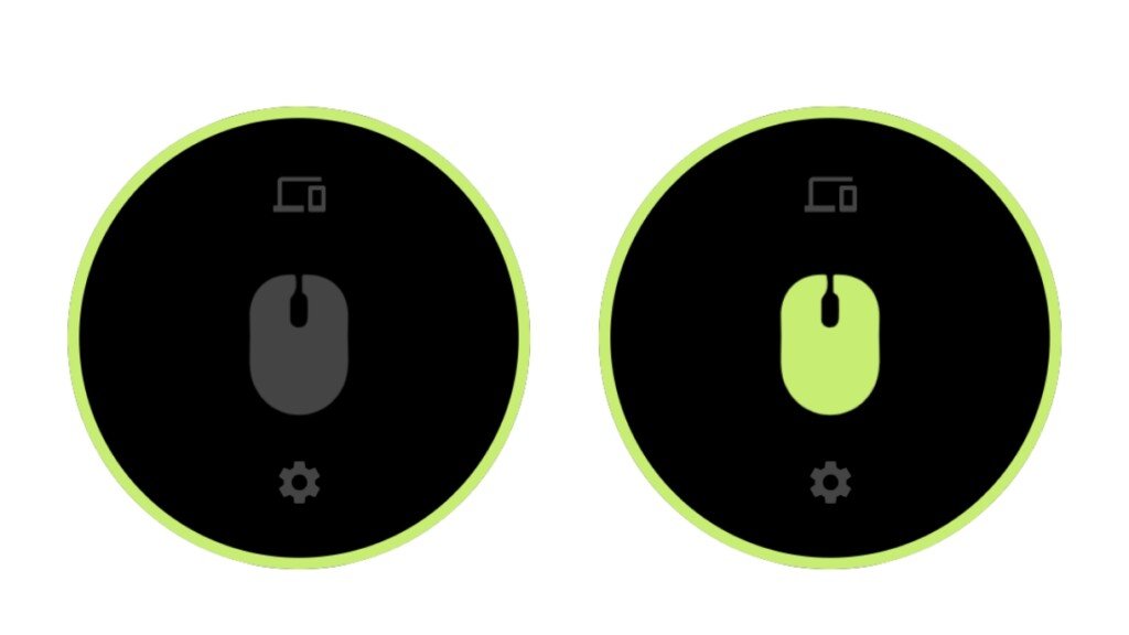 WowMouse on (left) and WowMouse off (right)