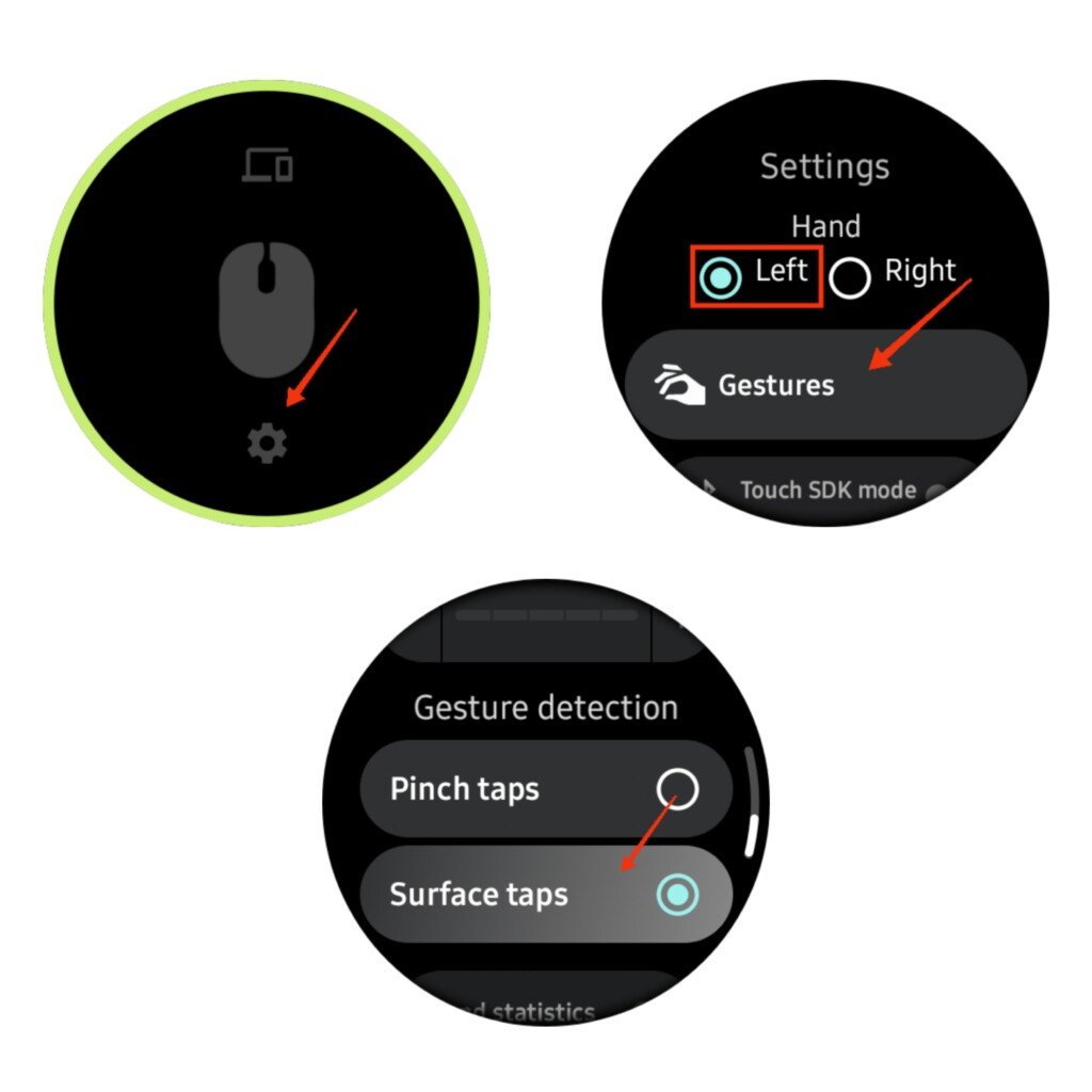 go to settings and customize the gesture actions > surface taps