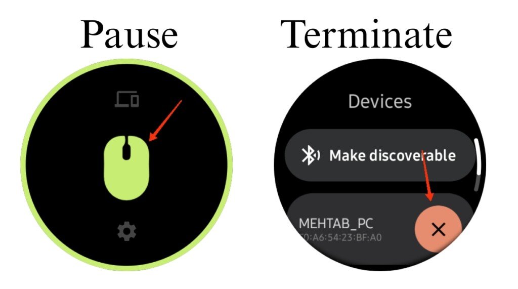 pause or terminate the current session