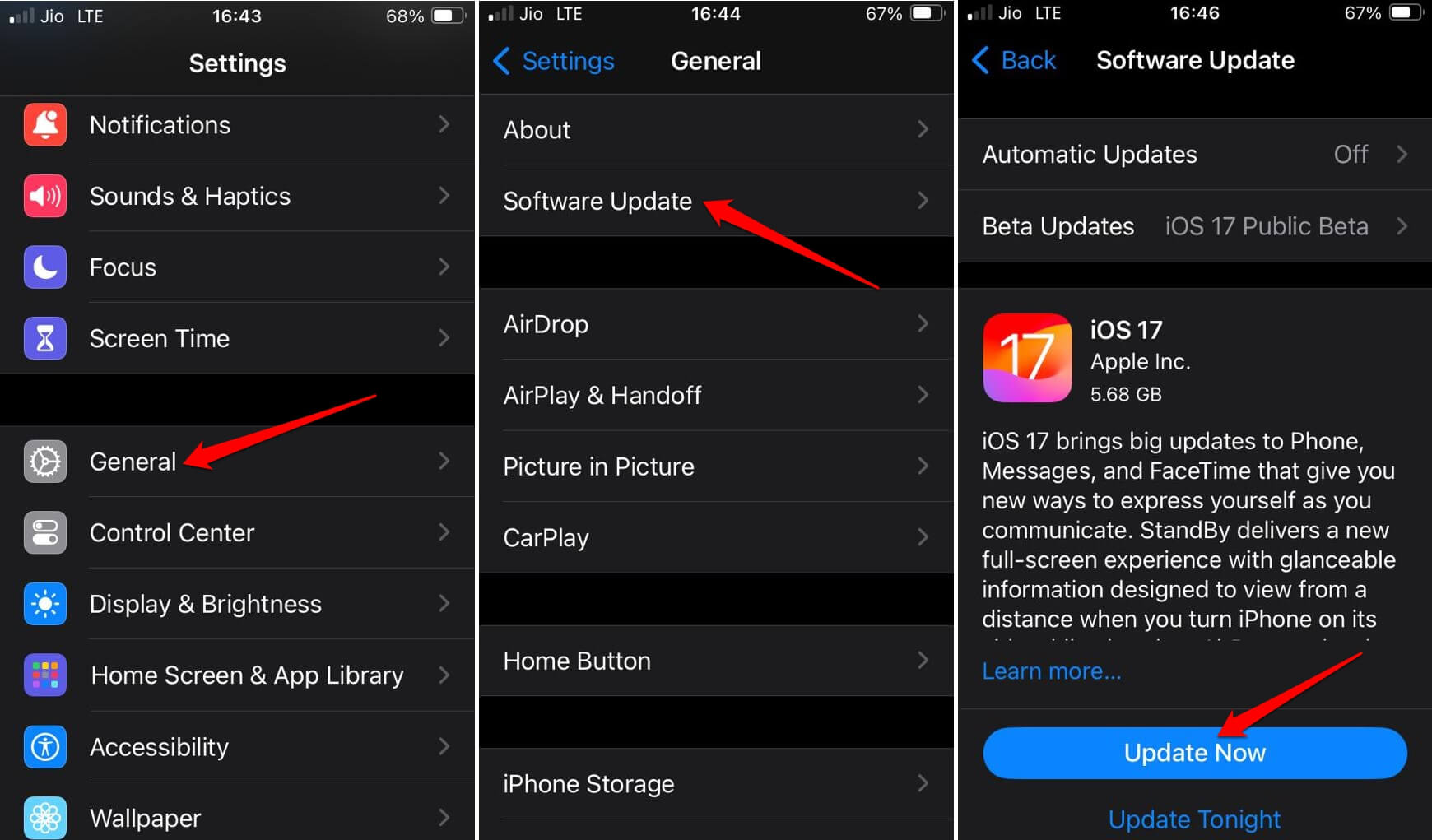 install iOS 17 update iPhone