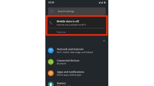 Internet is Available only via Wi-Fi
