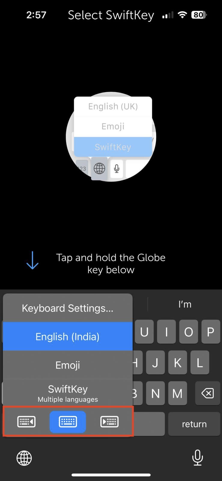 one-handed mode