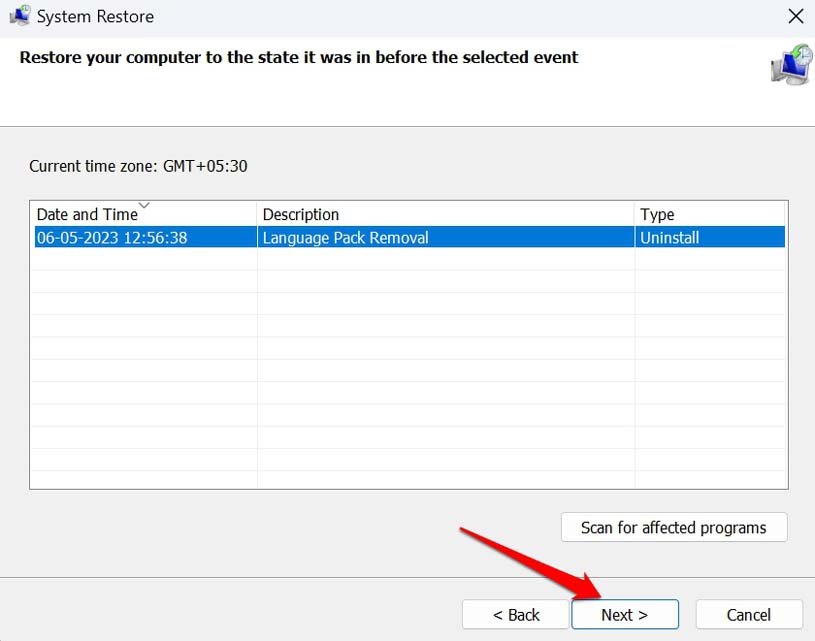 restore your computer to a previous state