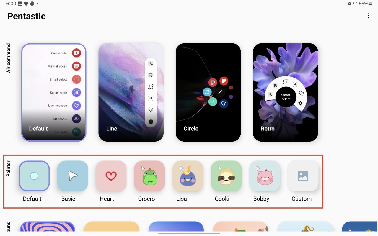 select a pointer for your S Pen