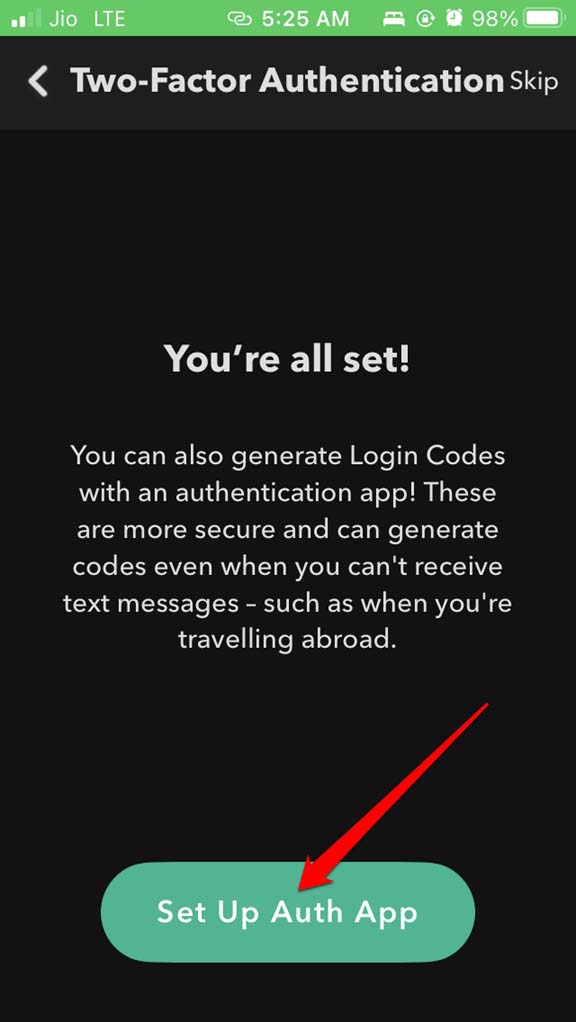 set up auth app