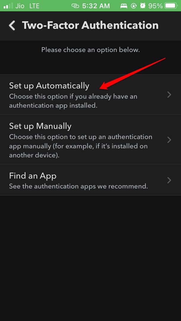 set up authentication code automatically