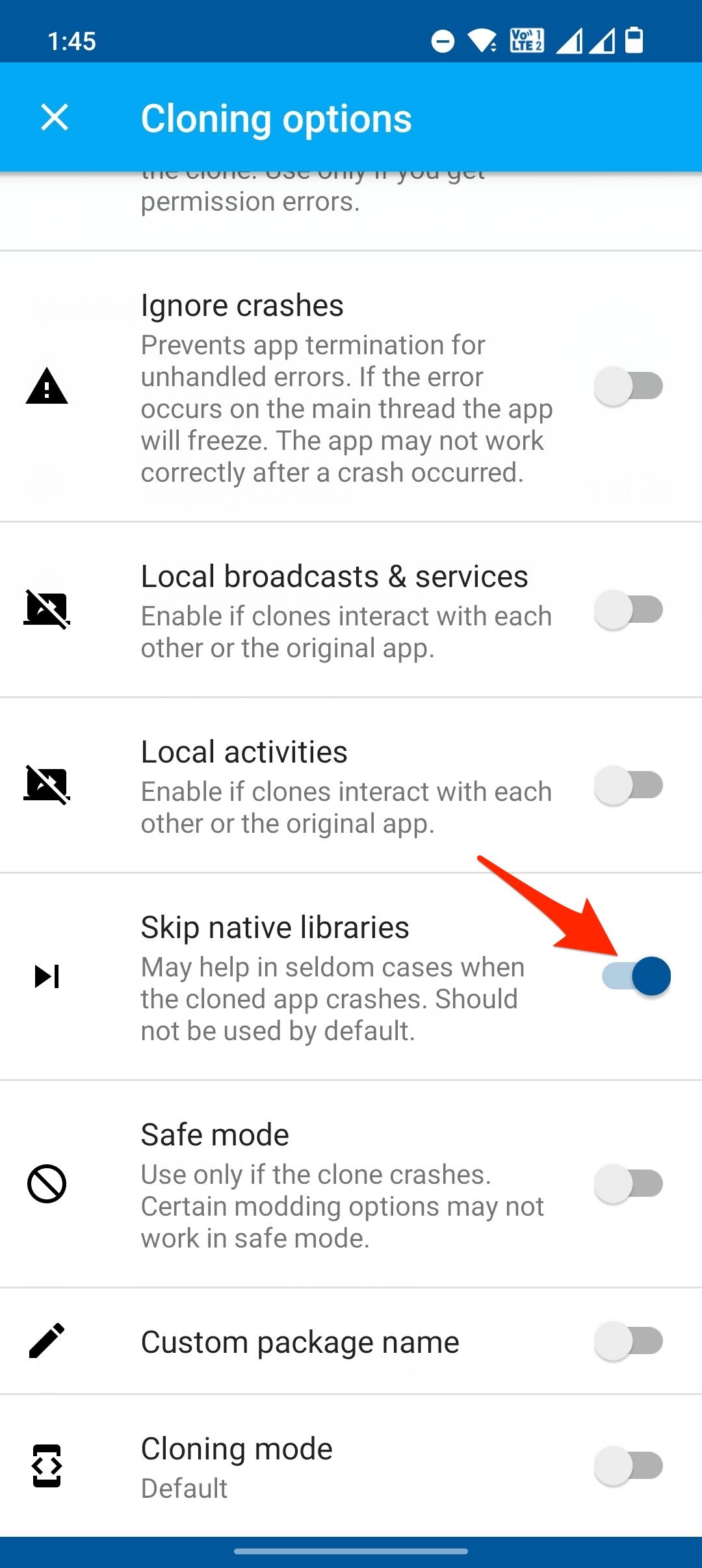 Skip native libraries
