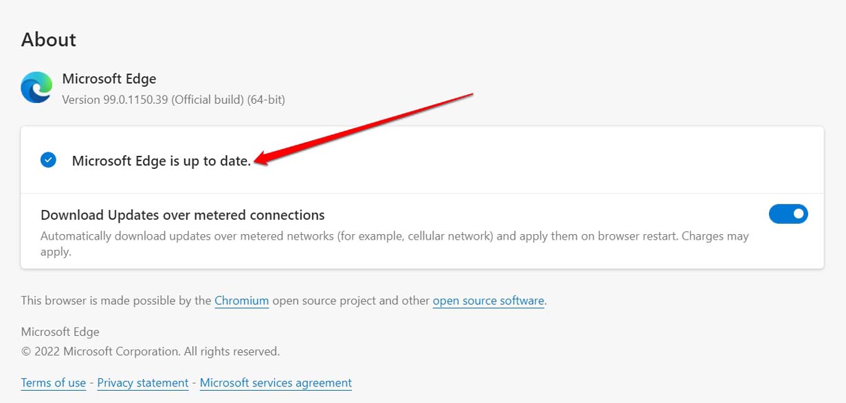 update Microsoft Edge browser