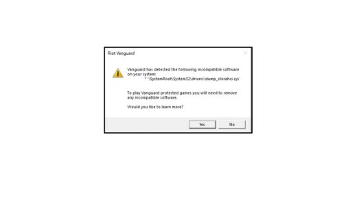Vanguard Detected Incompatible Software