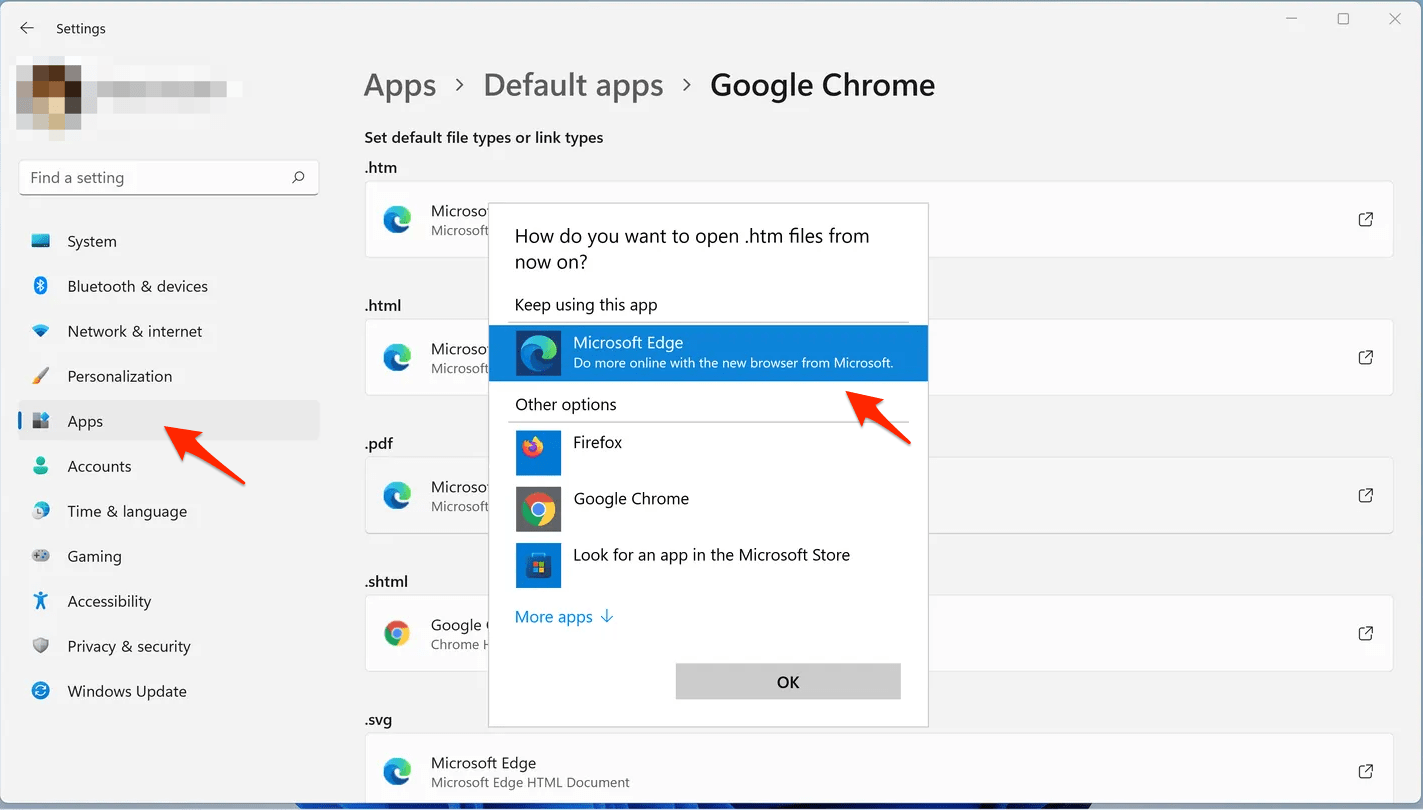 Change the browser for each of these to the Microsoft Edge browser
