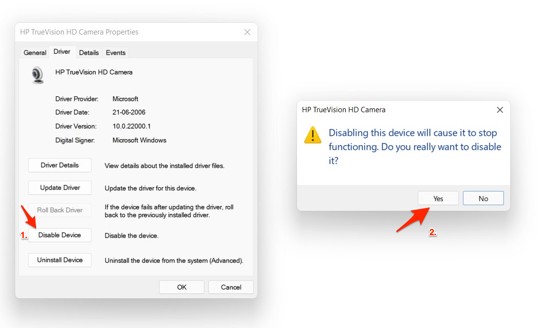 disable camera windows 11