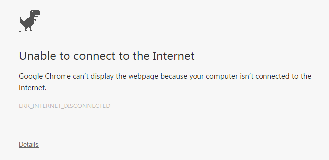 ERR_INTERNET_DISCONNECTED