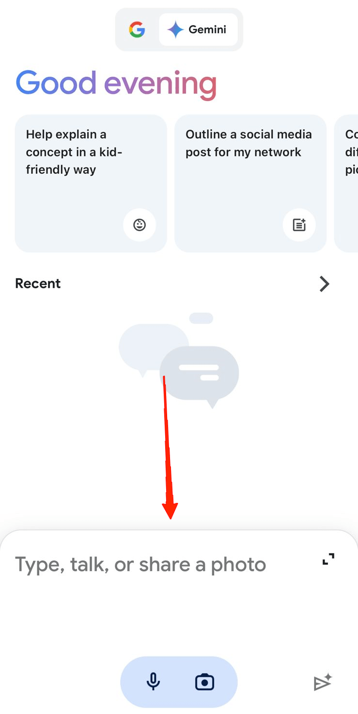 This will open the Gemini AI chat interface.
