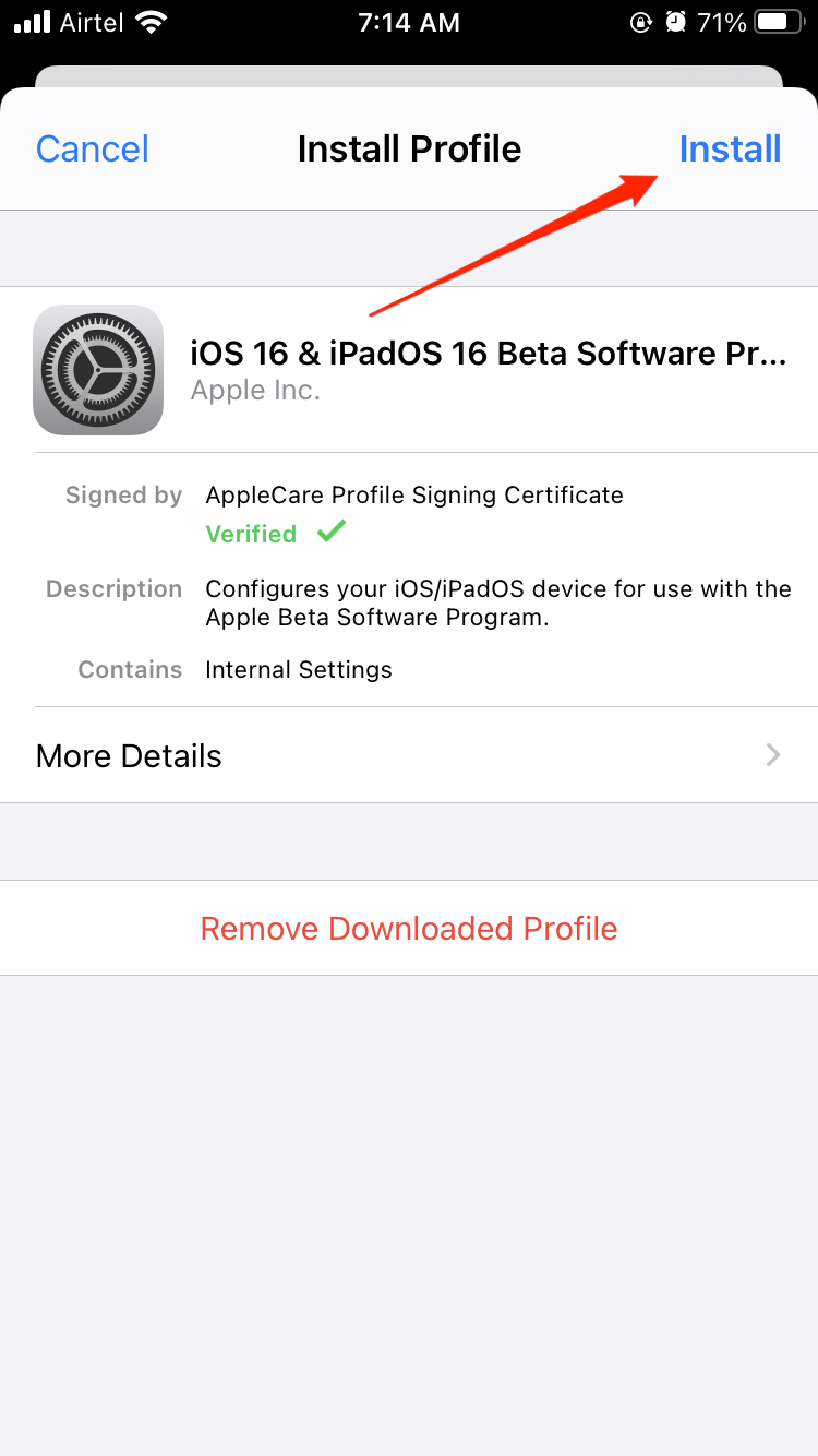 install ios 16 beta profile