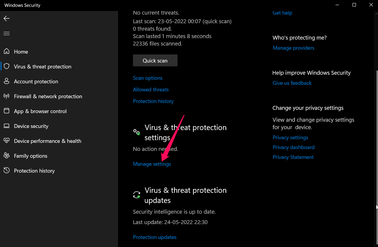 Disable Real-Time Protection