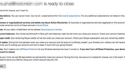 Microsoft Account Closure Confirmation