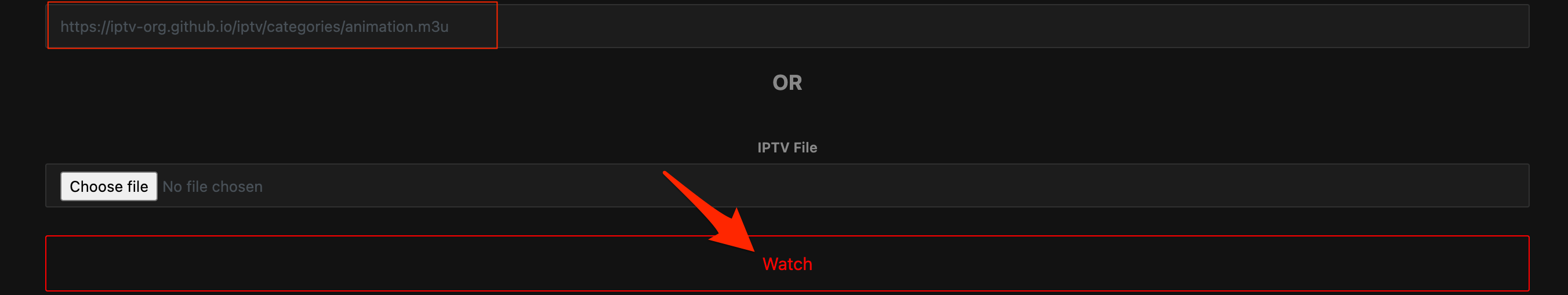 Paste the *.m3u link