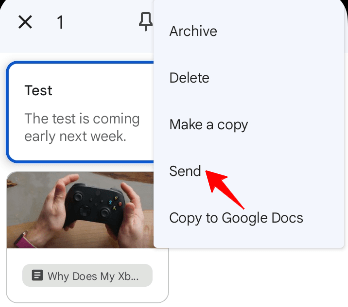 Send the note